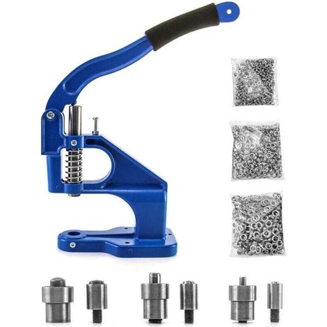 Ösenpresse, Ösenstanzmaschine, Ösenpresse Mit 3 Matrizen Und 1500 Ösen Für Leder Und Stoff