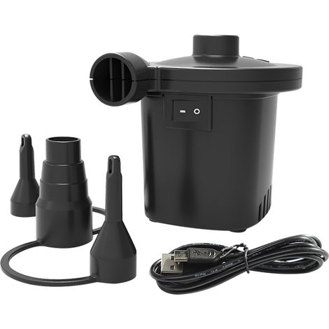 Elektrische Luftpumpe, Wiederaufladbarer Elektrischer Inflator Mit Usb-kabel, Schnelles Befüllen Zum Aufblasen/entleeren, 3 Spitzen Und 5-v-adapter Im Lieferumfang Für Luftmatratzen Und Aufblasbare Sc