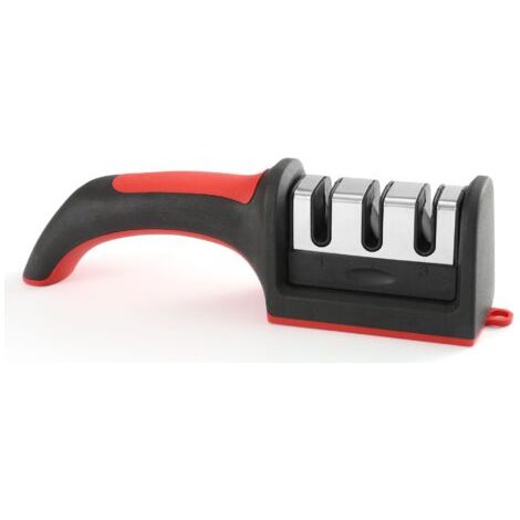 3-stufen-messerschärfer – Professionelle Manuelle Schärfer Für Küchenmesser Aus Edelstahl Und Keramik – Rutschfeste Basis, Ergonomischer Griff, Sicheres Schärfen