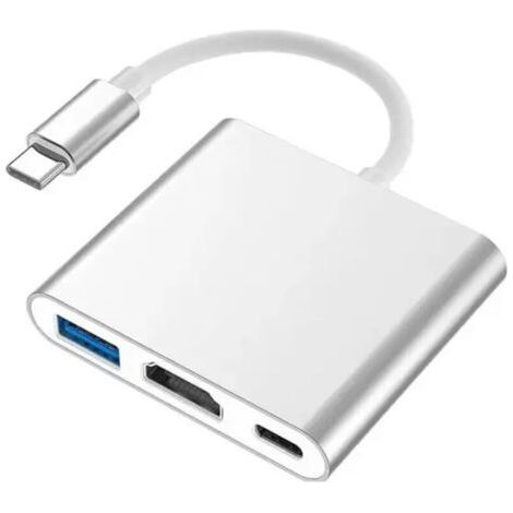 Typ-c-hub Zu 4k-hdtv-adapter-konverter Mit Usb 3.0 Und Usb-c-ladeanschluss, Kompatibel Mit Macbook Pro, Google Chromebook, Hp, Samsung S8/s9+