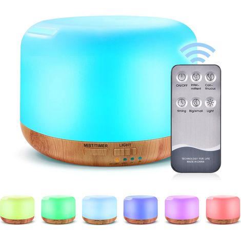 Diffusor Huiles Essentielles, 300 Ml, Aroma-luftbefeuchter, Ultraschall-diffusor, Minuterie Und 7 Led-leuchtfarben
