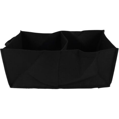 Ökologische Pflanztasche Aus Vliesstoff Für Die Gartenarbeit, 2 Fächer, Schwarz, 30 X 60 X 25 Cm