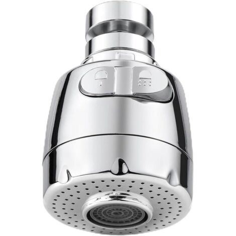 360° Drehbarer Wasserhahnbelüfter, Küchenarmaturdüse, Spüle Mit Filterkopfregler, 2 Modi, Wasserhahnbelüfter, Wasserhahnzerstäuber, Küchenarmaturkopf, Silber