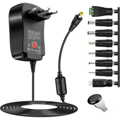 12w Universal Ac Dc Netzteil 12v 3v 4,5v 5v 6v 7,5v 9v Netzteil Transformator Mit 8 Dc Anschlüssen Für Light Router Tv Box Cam