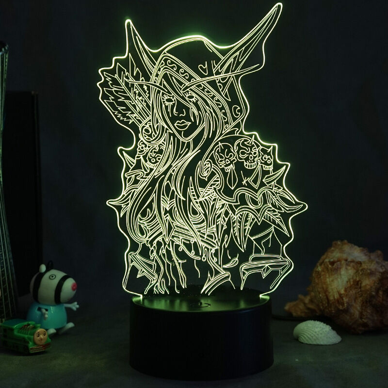 Nachtlicht, 3d-illusionslampe Für World Of Warcraft B, 3d-nachtlicht Mit Touch-fernbedienung, 16 Farbwechsel, Geburtstagsgeschenk Für Mädchen Und Jungen [energieklasse A+++]-
