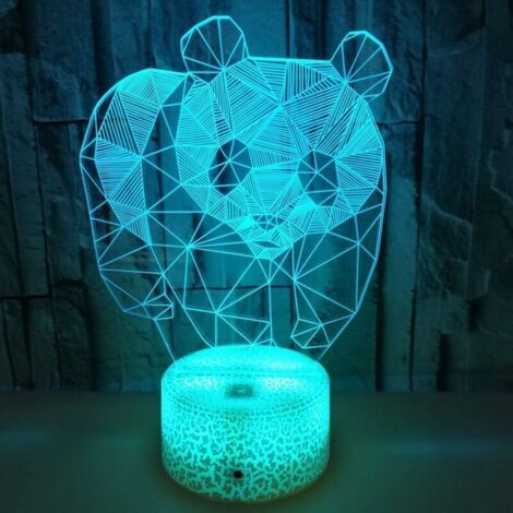 Veilleuse 3d – Craquelé-effekt, Septfarben – Commande Tactile
