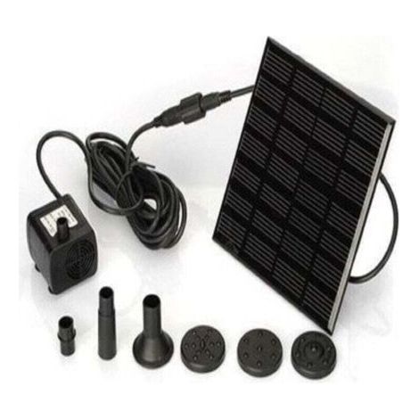7 V 1,2 W Solar-brunnenpumpe, Xu, Solar-wasserpumpe Mit 6 Düsen, Bürstenloses Tauchbrunnen-set, 11 X 11 Cm, Leitungslänge 3 M