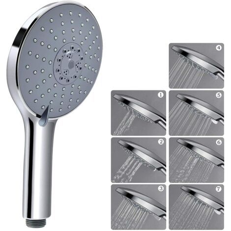 Dusche, 6 Zoll Pommeau De Douche Haute Pression De Grand Panneau, 7 Strahlmodi Douchette Universelle De Massage, Abs Chormé