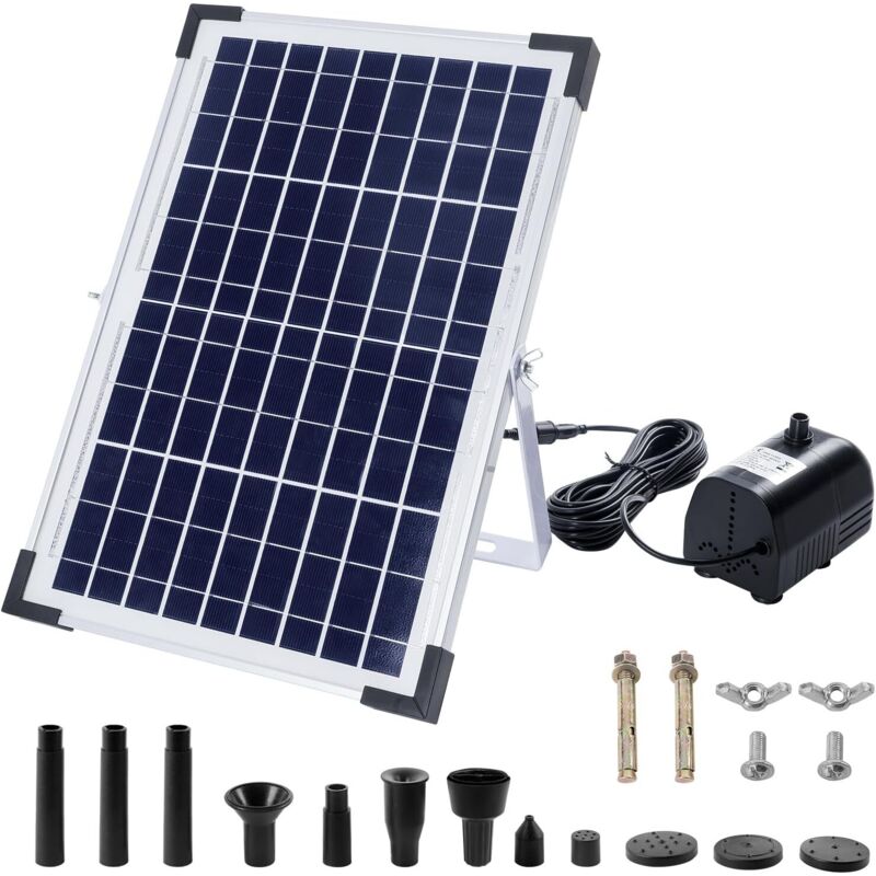 10 W 18 V Solar-brunnenpumpen-set Mit Eigenständigem Solarpanel Für Garten, Aquarium Und Vogelbad
