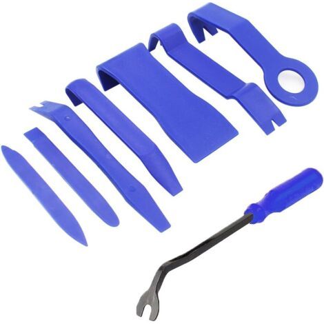 Set Mit 8 Stück Multifunktions-installations-entfernungswerkzeug, Für Autoradio-audio-innenverkleidung, Armaturenbrett, Installations-hebelwerkzeug (blau)
