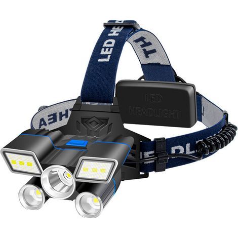 Led-stirnlampe, Wiederaufladbare Usb-stirnlampe, Leistungsstarke Wasserdichte Stirnlampe Mit 9 Beleuchtungsmodi, 90° Verstellbar