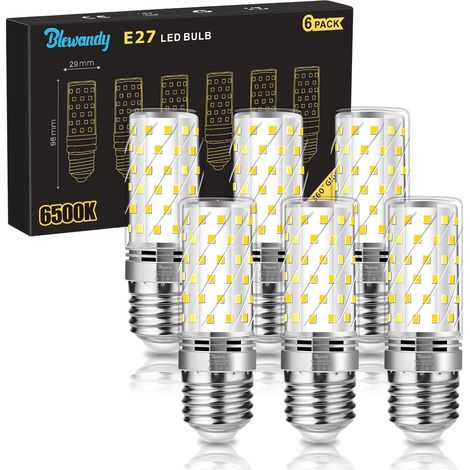 Led-ampulle E27, 12 W (äquivalent Zu Halogen 100 W), 1200 Lm, Weiß, 6500 K, Direkt Sichtbar, Abstrahlwinkel 360°, 220–240 V, Ohne Funkeln, 6 Stück