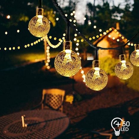 Weiße Solar-lichtergirlande 7 M, 50 Leds -