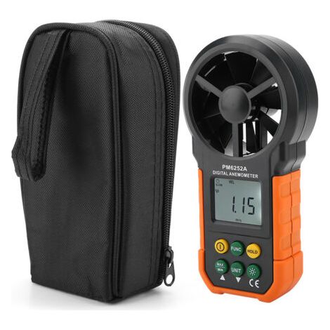 Tragbares Digitales Anemometer Pm6252a – Misst Luftstrom Und Windgeschwindigkeit – Lcd-bildschirm Mit Hintergrundbeleuchtung – 9-v-stromversorgung