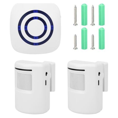 Weißer Türklingel-alarm, Eingangstürklingel, Kabelloser Infrarot-sensor, Bewegungsmelder Mit Sender Und Empfänger (zwei Für Einen, Europäischer Standard)