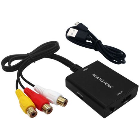 Rca-zu-hdmi-konverter, Rca-zu-hdmi-adapter, 720p/1080p Av-zu-hdmi-adapter, Video-audio-konverter, Unterstützt Pal/ntsc Für Pc, Tv, Wii, Xbox, Stb, Vhs, Vcr