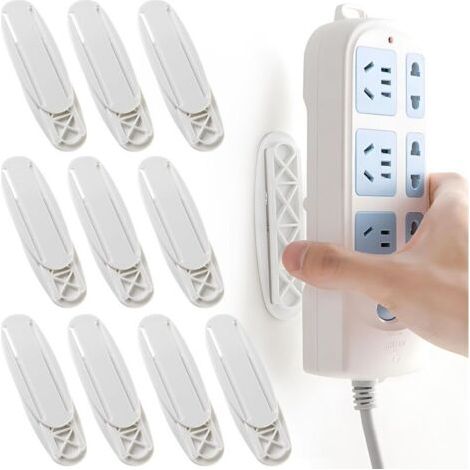 10 Stück Steckdosenleiste, Selbstklebender Kabelhalter, Wandhalterung Für Schreibtischbefestigung Für Wlan-router, Fernbedienung Und Taschentuchbox