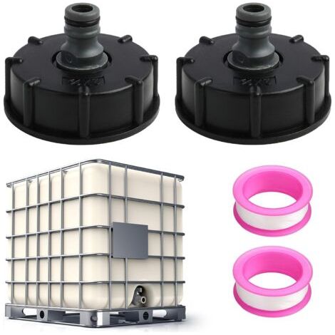 2 Stück Ibc-tankdeckel-adapter S60x6, 1/2 Zoll Gartenschlauchanschluss, Geeignet Für Ibc-regenwassertanks, Langlebig Und Auslaufsicher, Für Garten Und Industrie