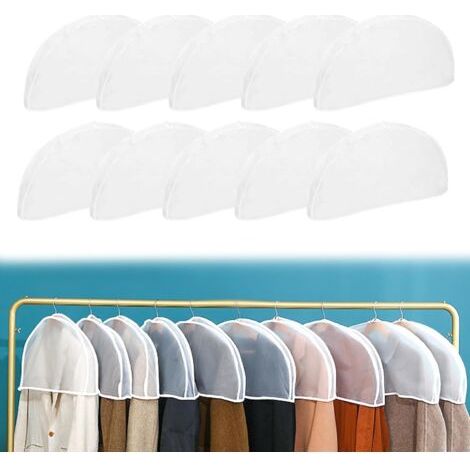 Set Mit 10 Stück Kleiderhüllen, Anzughülle, Waschbare Kleiderhülle Zum Aufhängen, Transparent, Staubabweisend, Garderoben-kleiderhülle Für Smoking, Blazer, Hemden, Röcke
