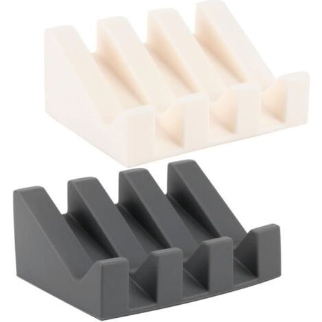 Set Mit 2 Stück Silikon-seifenschale, Selbstentleerender Seifenhalter, Seifenhalter Mit Abtropffläche, Zubehör Für Küche, Badezimmer (grau + Weiß)
