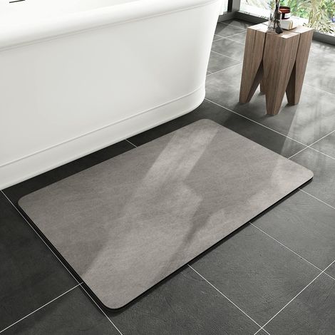 Tapis De Bain - Envers En Caoutchouc, Tapis De Bain Fin Anti-dérapant Pouvant Être Placé Sous Un Porte - Gris 16x24