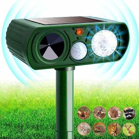 Aiperq Repulsif Chat Im Garten Mit Ultraschall, 5 Modi, Stromversorgung Über Usb Oder Solar, Repulsive Chats Mit Piquet On Sol