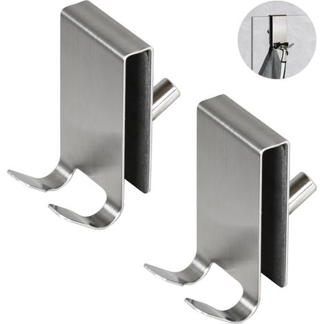 Set Mit 2 Häkelhäkeln Für Duschtüren Aus Glas Mit Eva-coussinet, Häkelhäkeln Für Duschtüren Aus Rostfreiem Edelstahl