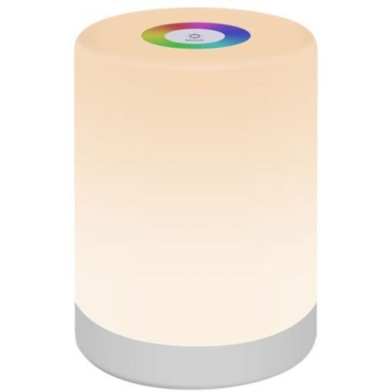 Veilleuse, Rvb, 7 Farben, 4 Clairage-modi, Taktile Steuerung, Variable Intensität, Batterie 1200 Mah, Tragbar, Usb, Weiß