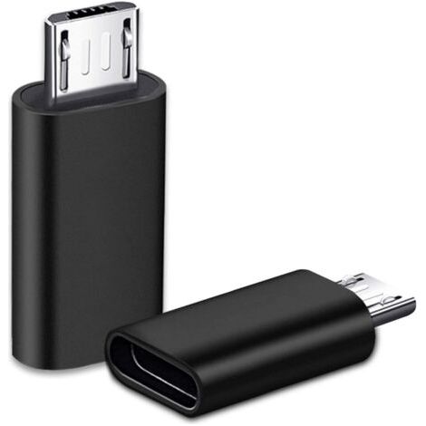 2 Stück Usb-c-adapter, Micro-usb Auf Usb-c, Usb-c-adapter Auf Micro-usb-anschluss, Typ-c-adapter, Fem-micro-usb-stecker Für Pc, Galaxy, Mate Usw. (schwarz)