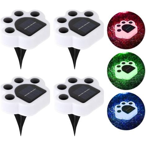 Solar-bärentatzenlicht, Weiße Farbe, Länge 12,3 Cm, Set Mit 4 Outdoor-leds, Ideal Für Gartenwege