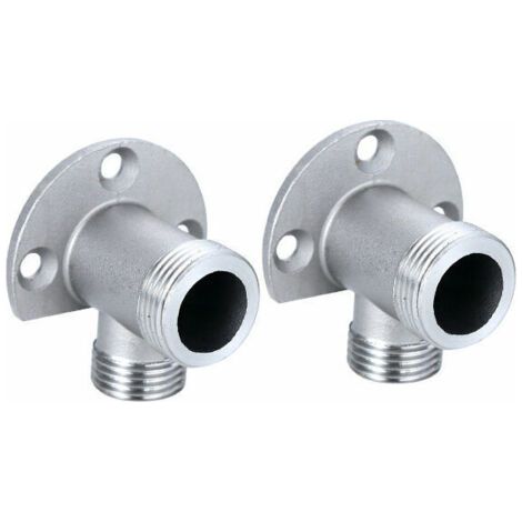 2-teiliges Installationsset Für Freiliegenden Wasserhahn – Verchromtes Kupfer – 1/2 Npt X G 3/4 Gewinde – Adapter Für Die Wandmontage Im Lieferumfang Enthalten