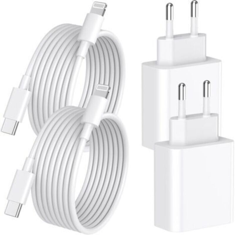Pr Iphone 14 13 Pro Max Schnellladegerät, 4er-pack [mfi-zertifiziert] 20 W Usb-c-pd-wandladegerät Mit 2 Meter Langem Usb-c-auf-lightning-schnellladekabel, Kompatibel Mit Iphone 14 13 12 11 Pro Max Xs