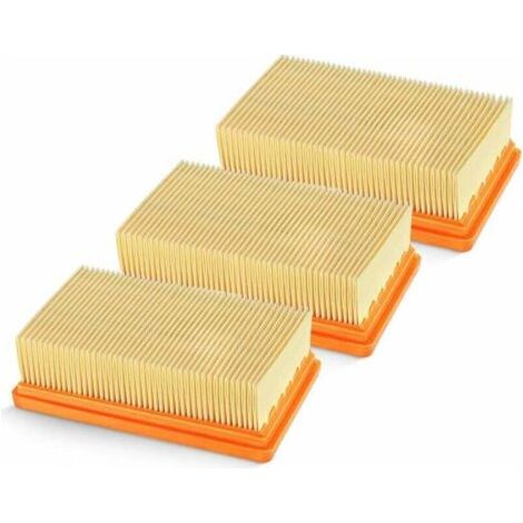 Lablanc – 3 Stück Staubsaugerfilter, Nass- Und Trockenstaubsaugerfilter Für Karcher Mv4 Mv5 Mv6 Wd4 Wd5 Wd6, Wd4p Wd5p Wd6p Staubsauger – Ersatz 2863-005.0, Gelb