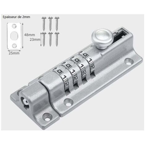 Codiertes Türschloss, 4 Umcodierbare Räder, Wasserbeständiges Torschloss, Schlüsselloses Zahlenschloss Mit Einwegschrauben, Hohe Sicherheit Für Schuppen/scheunen (silber)