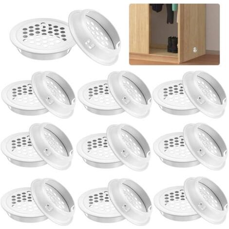 Packung Mit 20 50 Mm Runden Lüftungsgittern Aus Edelstahl, Geeignet Für Möbel, Küche, Schränke Und Kleiderschränke