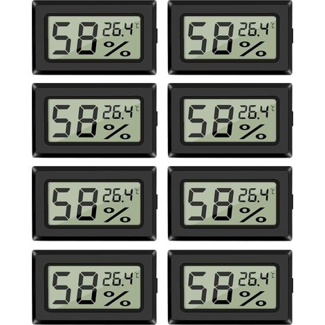 Lot Von 8 Mini-hygrometern, Thermometrischen Numeriken – Temperatursensor – Strand -50 Bis 70 °c – Stromversorgung Durch 2 Stapel, Knopf Ag13