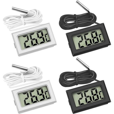 Set Mit 4 Lcd-digital-thermometern – Temperaturen Zwischen -50 °c Und 110 °c – Für Kühlschränke, Kühlschränke Und Aquarien