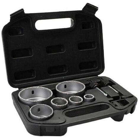 Diamantbeschichtetes Fliesen-lochsägen-set Mit Legierungs-aufbewahrungsbox, 6 Löcher, 22–73 Mm, Tragbar, Langlebig, Betonschneiden