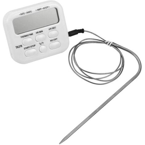 Ta278 Großes Lcd-digital-kochgerät, Räucherofen, Grill-thermometer, Uhr, Timer Mit Sonde, Küchenutensilien