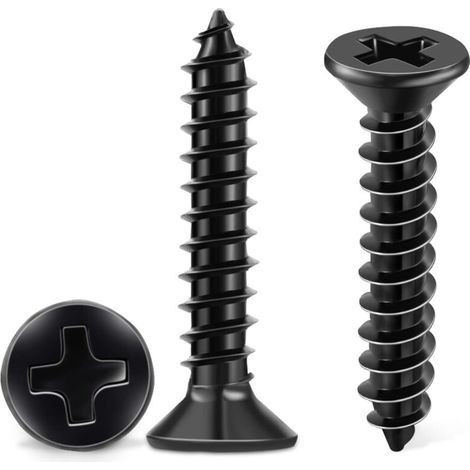 100 Stück Vis Inox 18-8 A2 Tête Fraisée Cruciforme Ph Ø 4 X 20 Mm Schwarz Vis Autotaraudeuses, Inoxidable Oxyde Noir Bricolage Vis À Bois M4