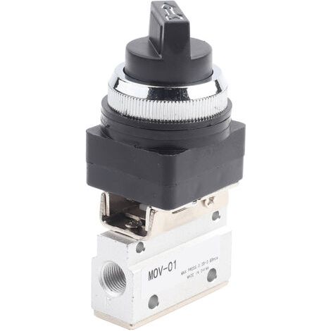 1 Stück 2 Positionen 2 Wege G1/8 Mov-01 Handbetätigtes Pneumatisches Mechanisches Ventil