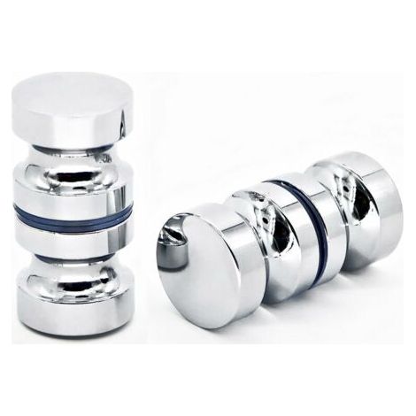 2er-pack Runder Rücken-an-rücken-duschtürgriff 30 Mm Für Duschtür – Ersatzgriff Für Duschkabine, Badezimmer-schiebetür, Chrom-finish