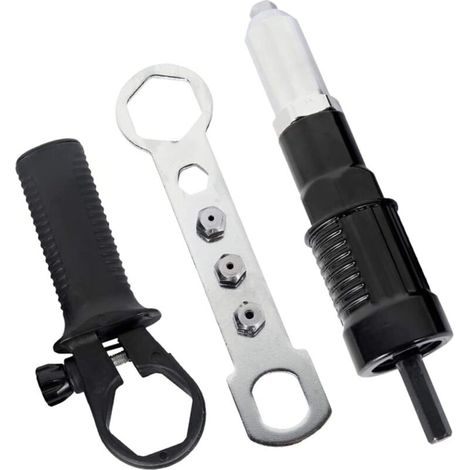 Nietpistolen-adapter Für Elektrische Nietmaschine. Nietpistolen-adapter. Nietwerkzeug-einsteckwerkzeug Mit Nietendurchmesser Von 2,4/3,2/4,0/4,8 Mm Und Schwarzer Spitze