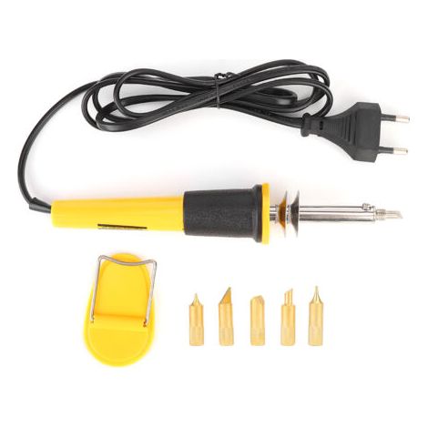 Elektrischer Brandstift Mit 40 W – Temperatur 400 °c – Gummigriff – 5 Austauschbare Spitzen – 220 V Eu-stecker