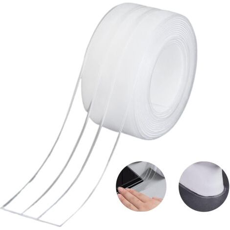 Doppellagiger Dichtungsstreifen 38 Mm X 3,2 M – Wasserdichtes, Transparentes Silikon – Schimmelresistent Für Waschbecken Und Badewannen – 1 Packung