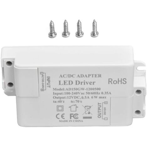 Led-treiber Eingang Ac100-240v 0,35a Ausgang Dc12v 0,5a 6w Led-transformator Für Badezimmer