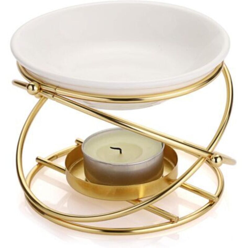 Metallbrenner Für Ätherische Öle, Aromadiffusor, Runde Form (golden)
