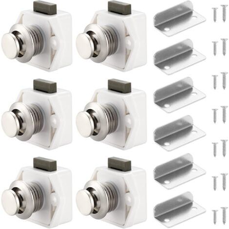 6er-pack Druckknopfschloss Für Schrank, Schublade, Schrank, Tür, Wohnwagen, Wohnmobil, Boot, Weiß