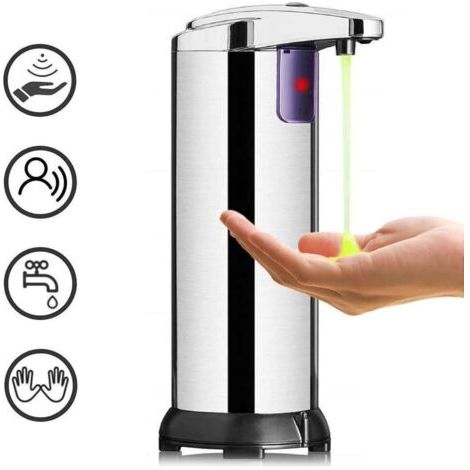 Automatischer Seifenspender 250 Ml – Edelstahl – Wasserdichter Sockel – Berührungsloser Sensor Für Badezimmer Und Küche