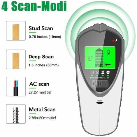4-in-1 Digitaler Baudetektor, Wanddetektor Mit Lcd-display, Elektronischer Bolzenscanner Erkennt Metalle/drähte/holzbolzen In Wänden, Böden Und Decken – Fei Yu